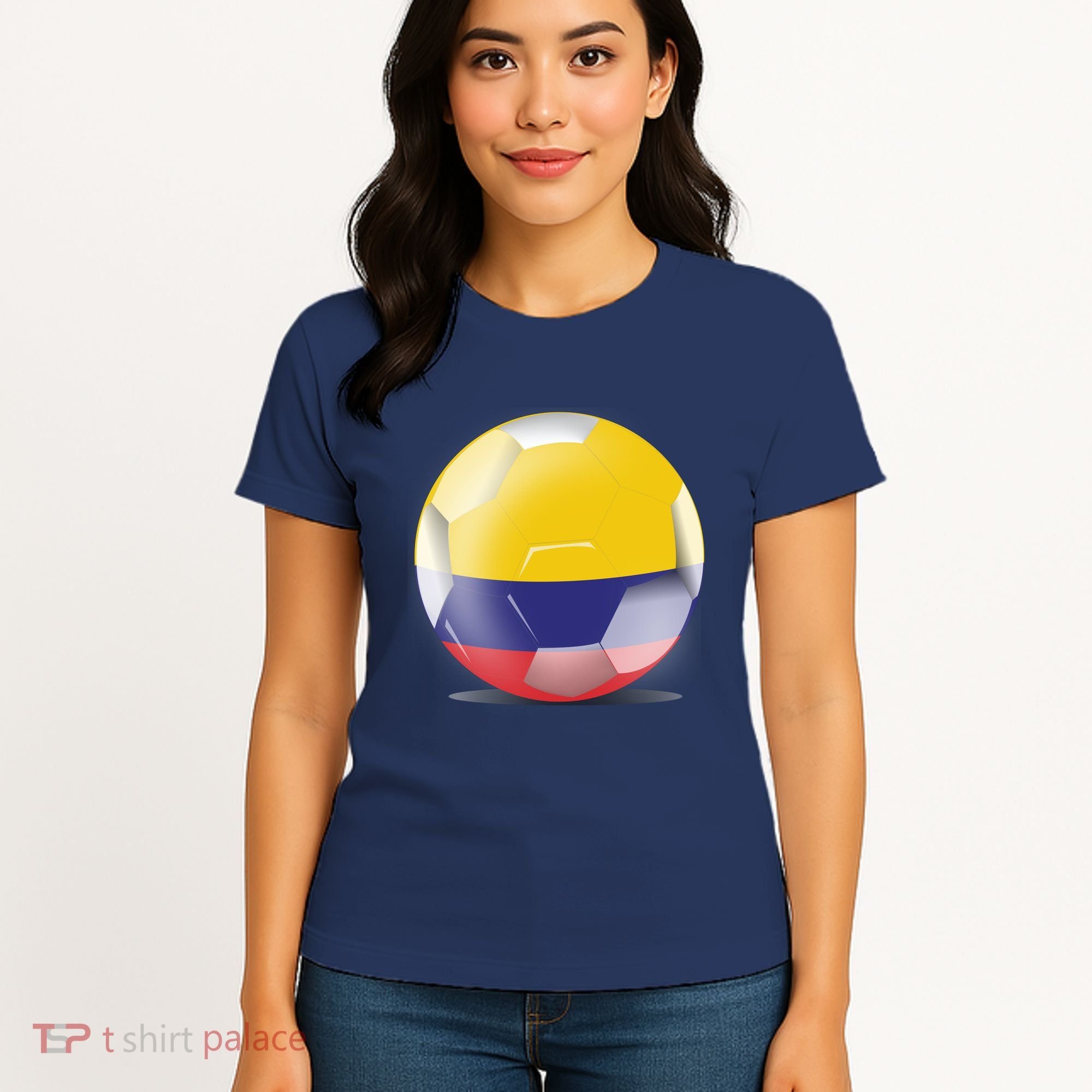 Soccer Ball Country Flag Colombia Women's T-Shirt