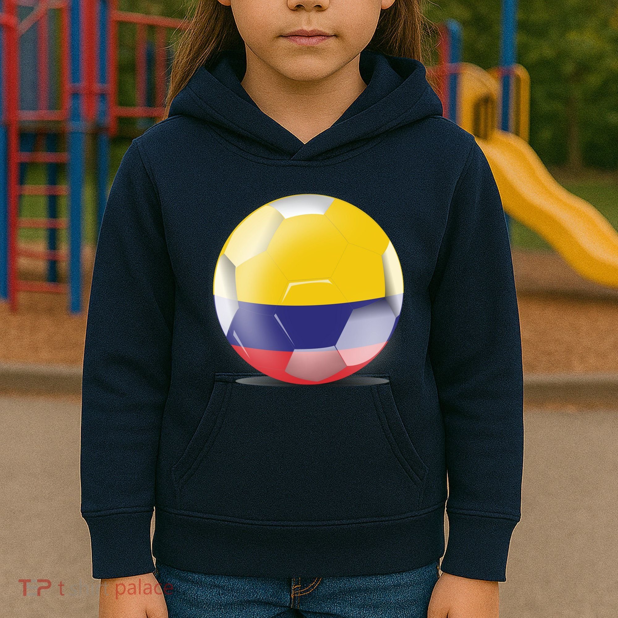 Soccer Ball Country Flag Colombia Kids Hoodie