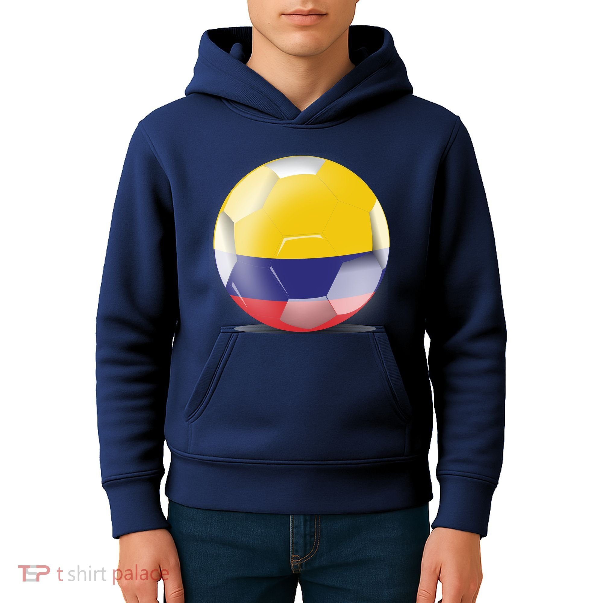 Soccer Ball Country Flag Colombia Kids Hoodie