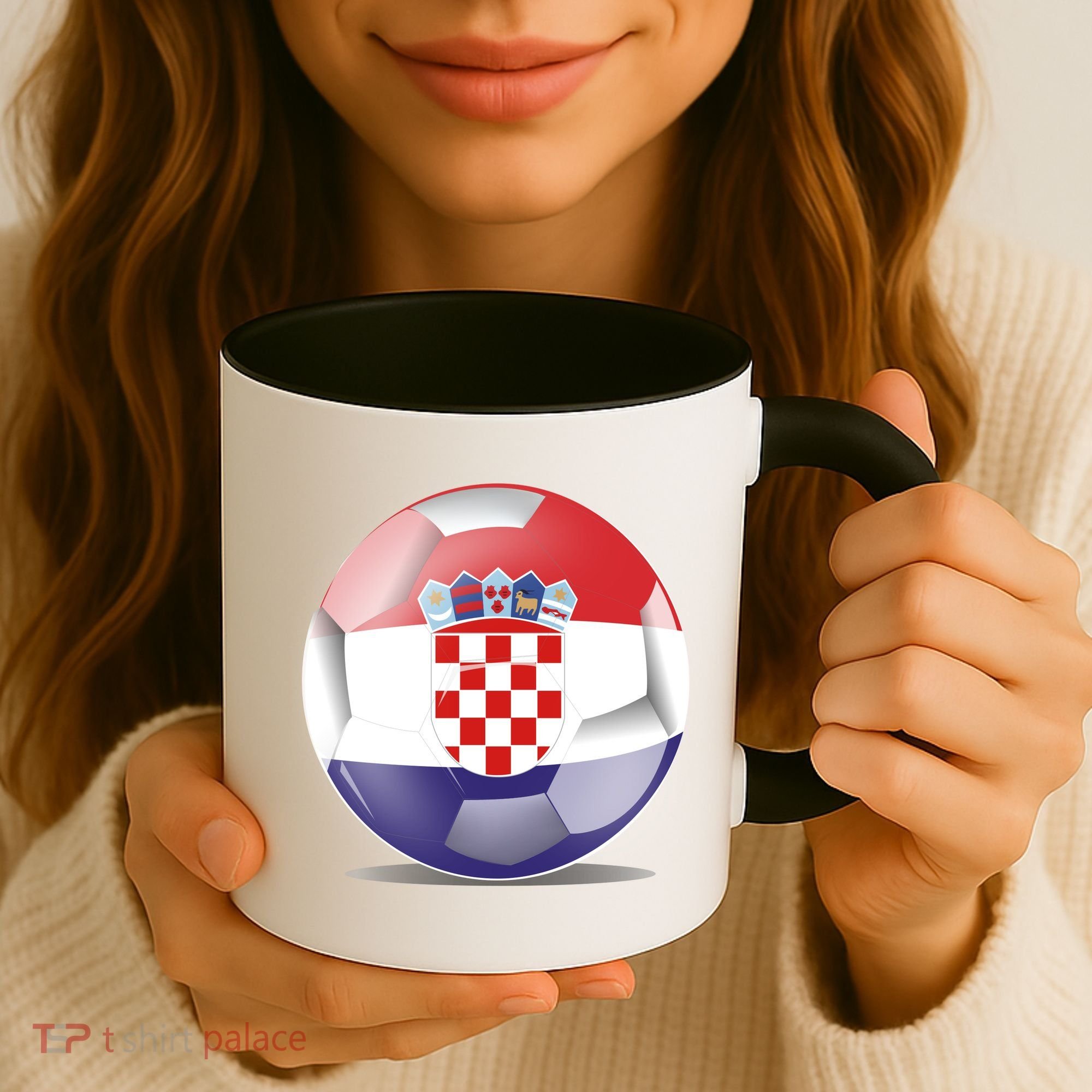 Soccer Ball Country Flag Croatia Coffee Mug