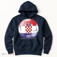 Soccer Ball Country Flag Croatia Hoodie thumb 0