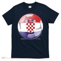 Soccer Ball Country Flag Croatia T-Shirt thumb 0