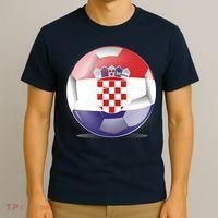 Soccer Ball Country Flag Croatia T-Shirt thumb 3