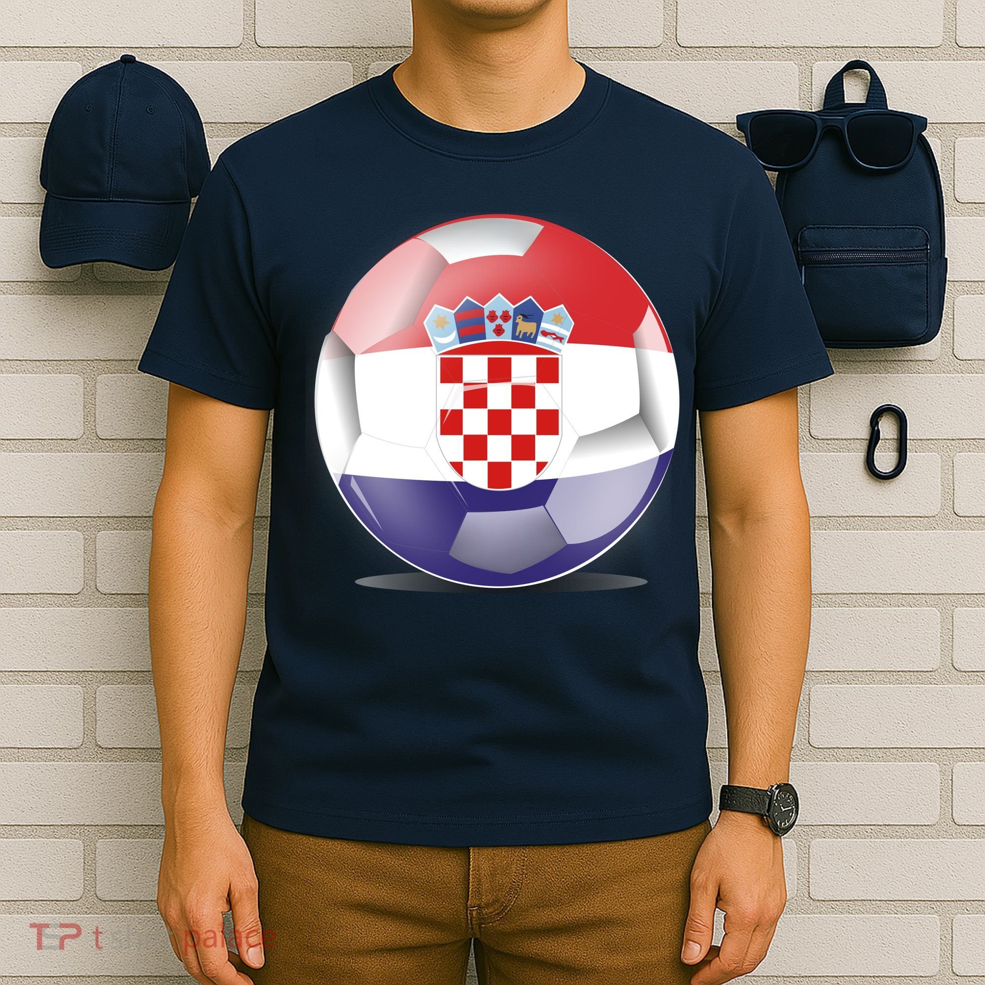 Soccer Ball Country Flag Croatia T-Shirt