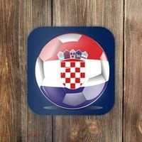 Soccer Ball Country Flag Croatia Coaster thumb 0