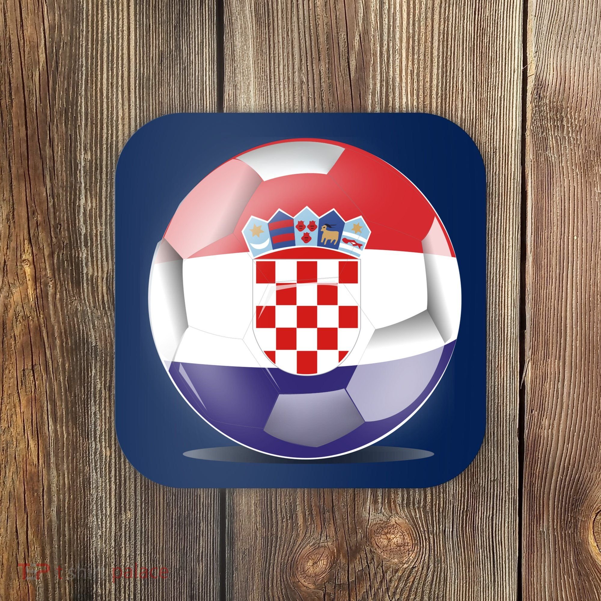 Soccer Ball Country Flag Croatia Coaster