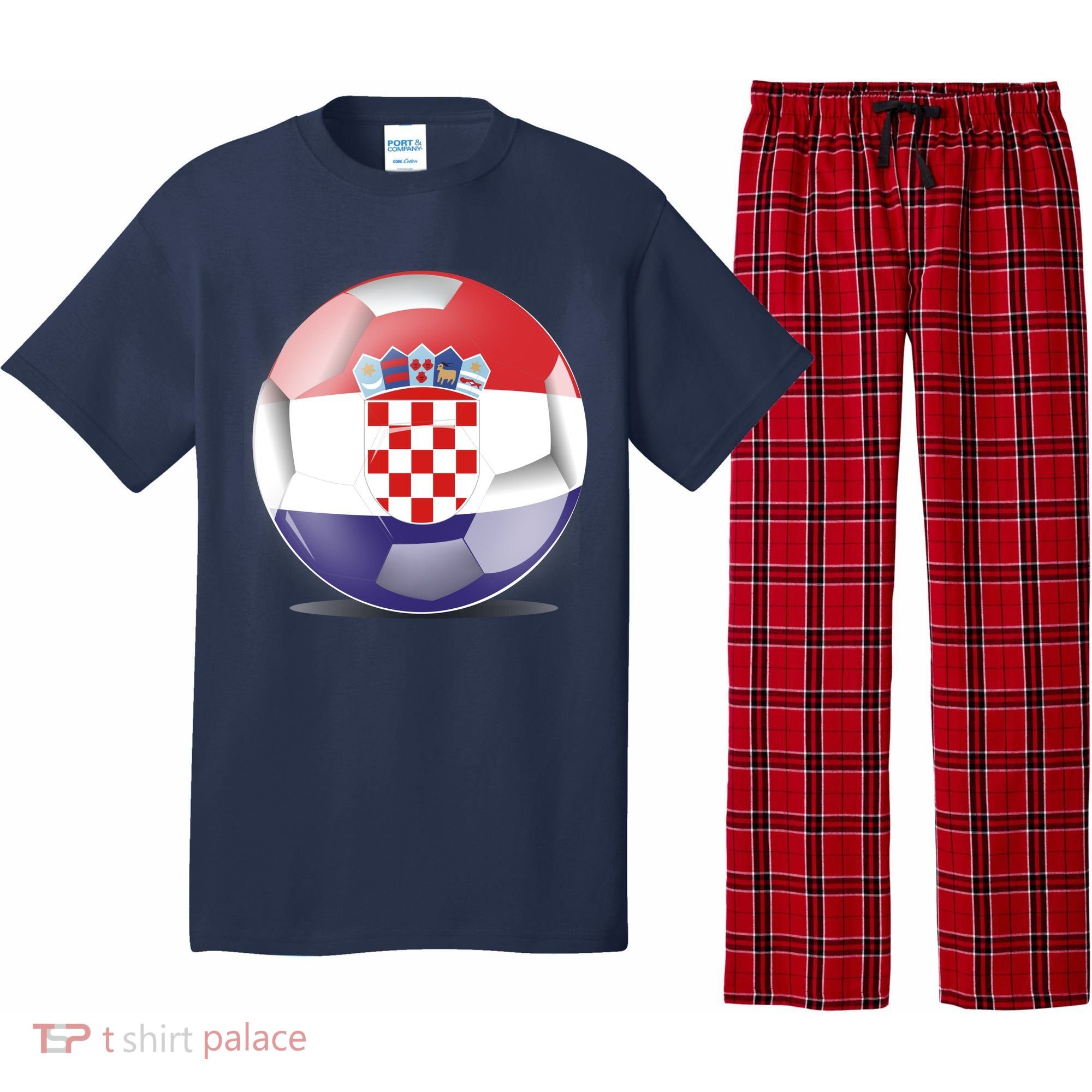 Soccer Ball Country Flag Croatia Pajama Set