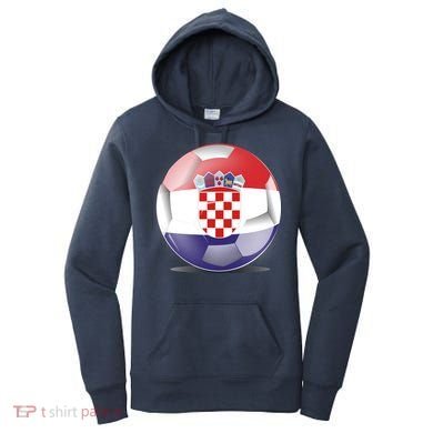 Soccer Ball Country Flag Croatia Women's Hoodie