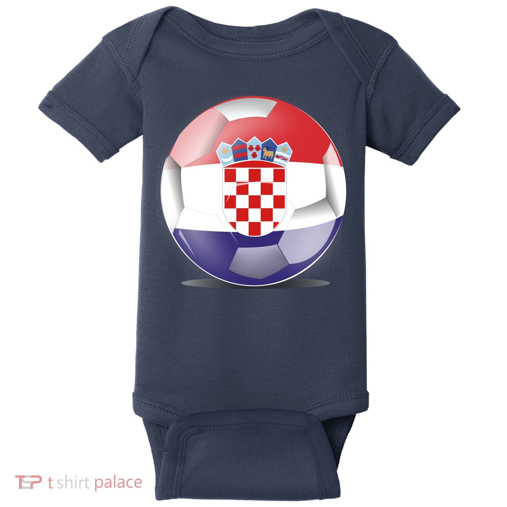 Soccer Ball Country Flag Croatia Baby Bodysuit