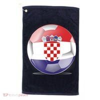 Soccer Ball Country Flag Croatia Golf Towel thumb 0