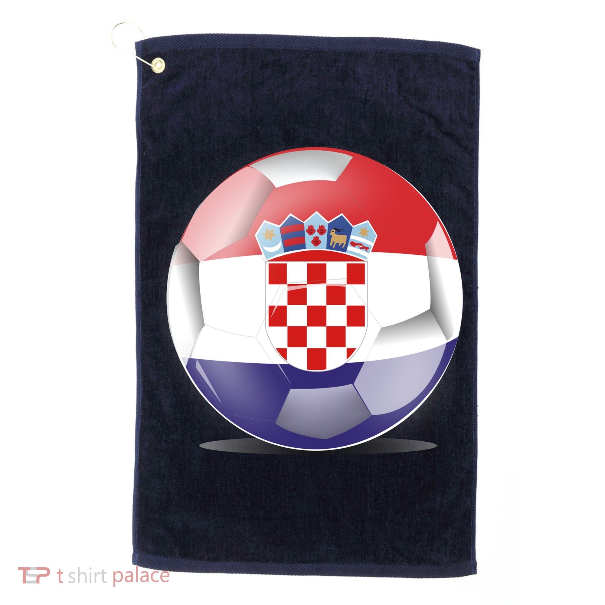 Soccer Ball Country Flag Croatia Golf Towel