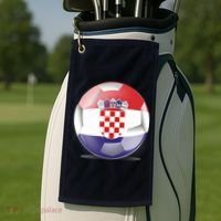 Soccer Ball Country Flag Croatia Golf Towel thumb 2