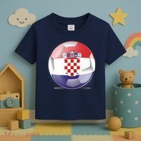 Soccer Ball Country Flag Croatia Toddler T-Shirt thumb 3