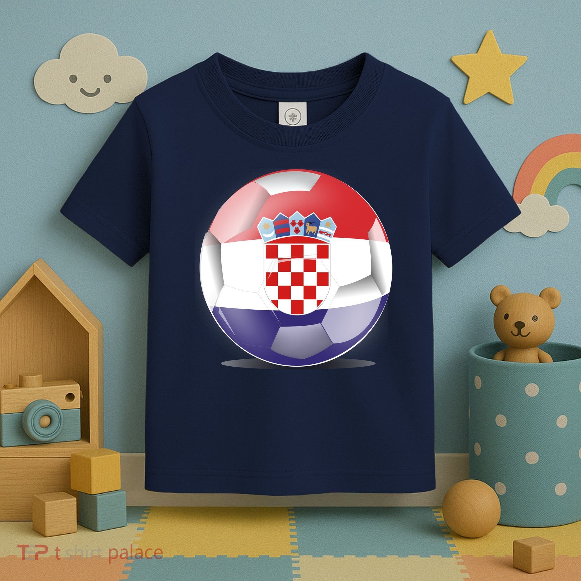 Soccer Ball Country Flag Croatia Toddler T-Shirt