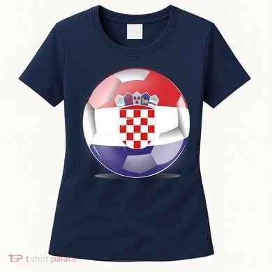 Soccer Ball Country Flag Croatia Women's T-Shirt