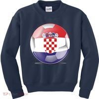 Soccer Ball Country Flag Croatia Kids Sweatshirt thumb 0
