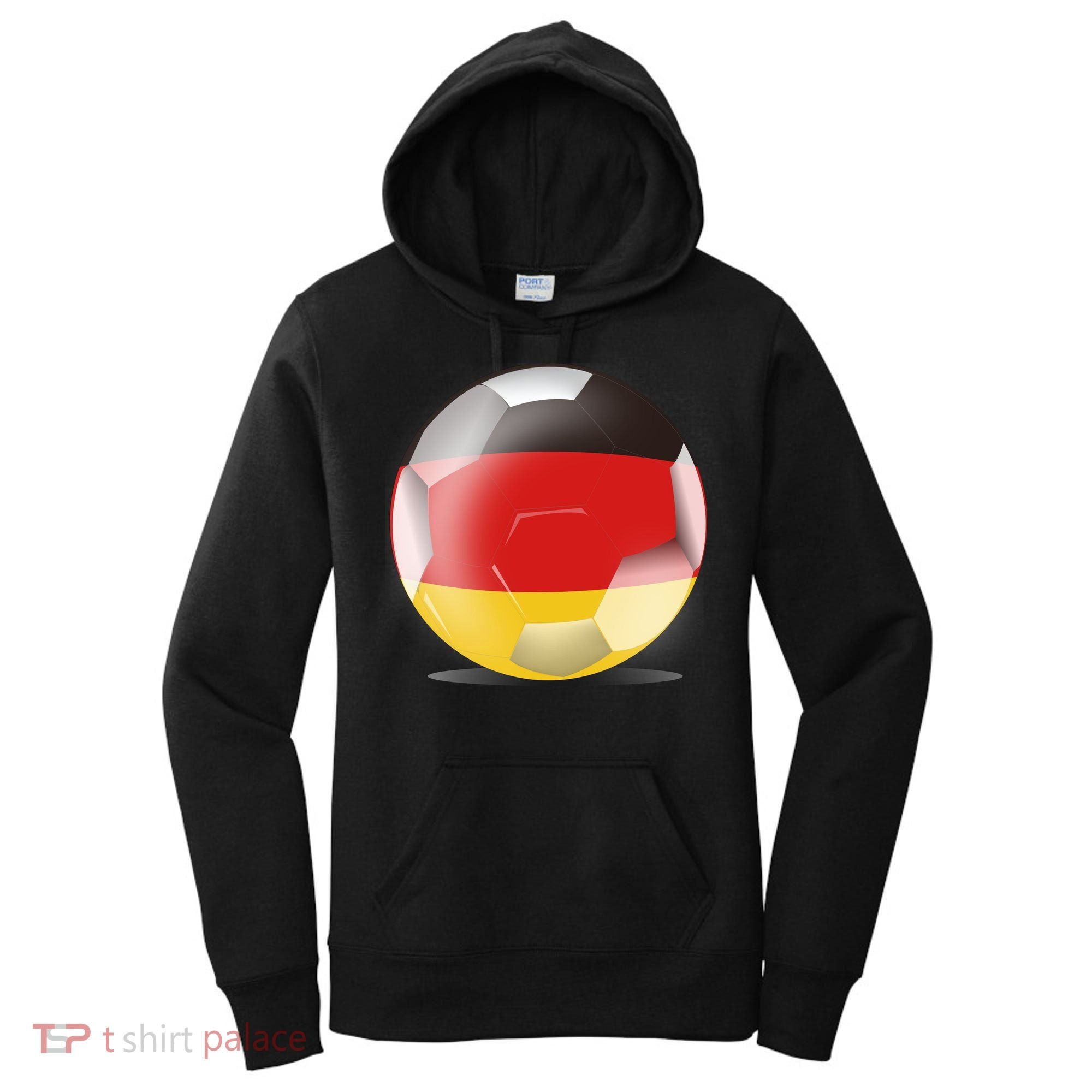 Soccer Ball Country Flag Germany Women's Hoodie