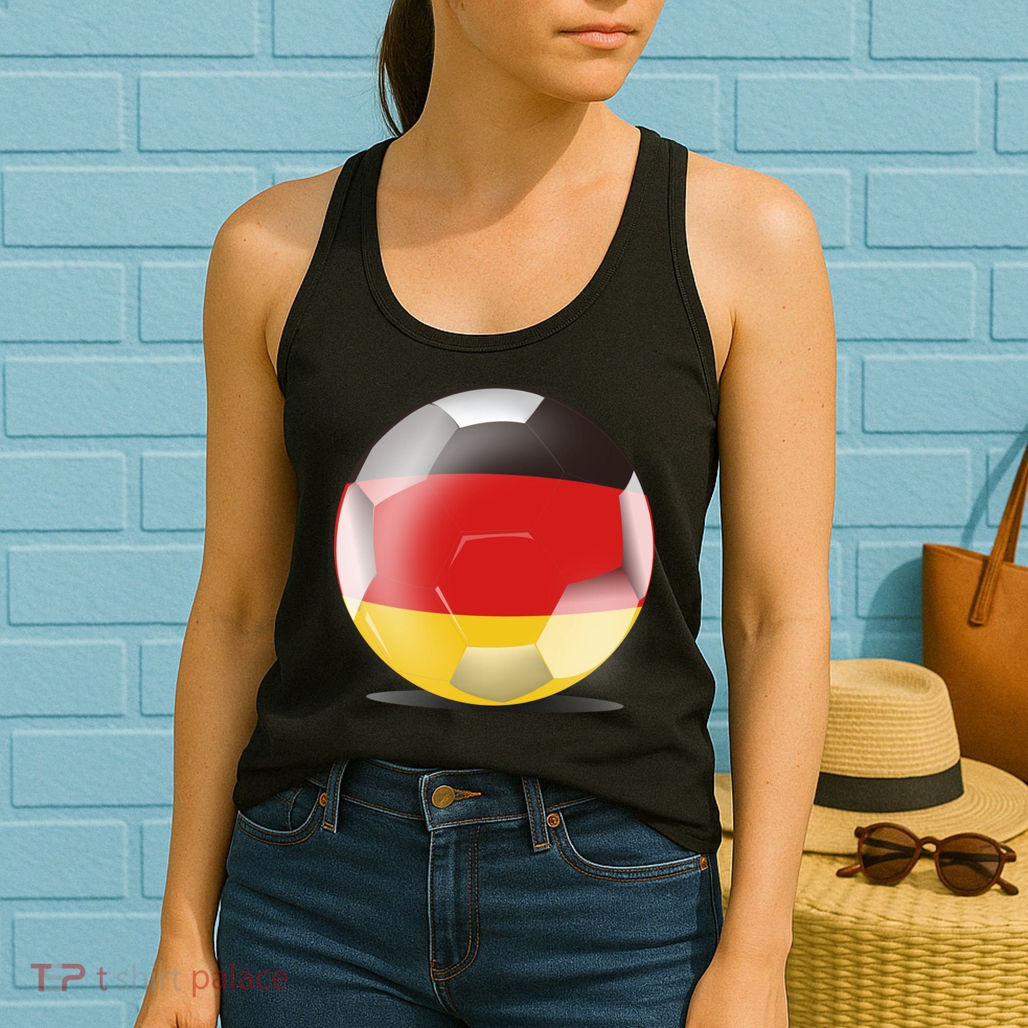 Soccer Ball Country Flag Germany Women's Tank Top