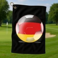 Soccer Ball Country Flag Germany Golf Towel thumb 1