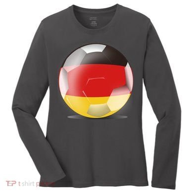 Soccer Ball Country Flag Germany Women's Long Sleeve Shirt