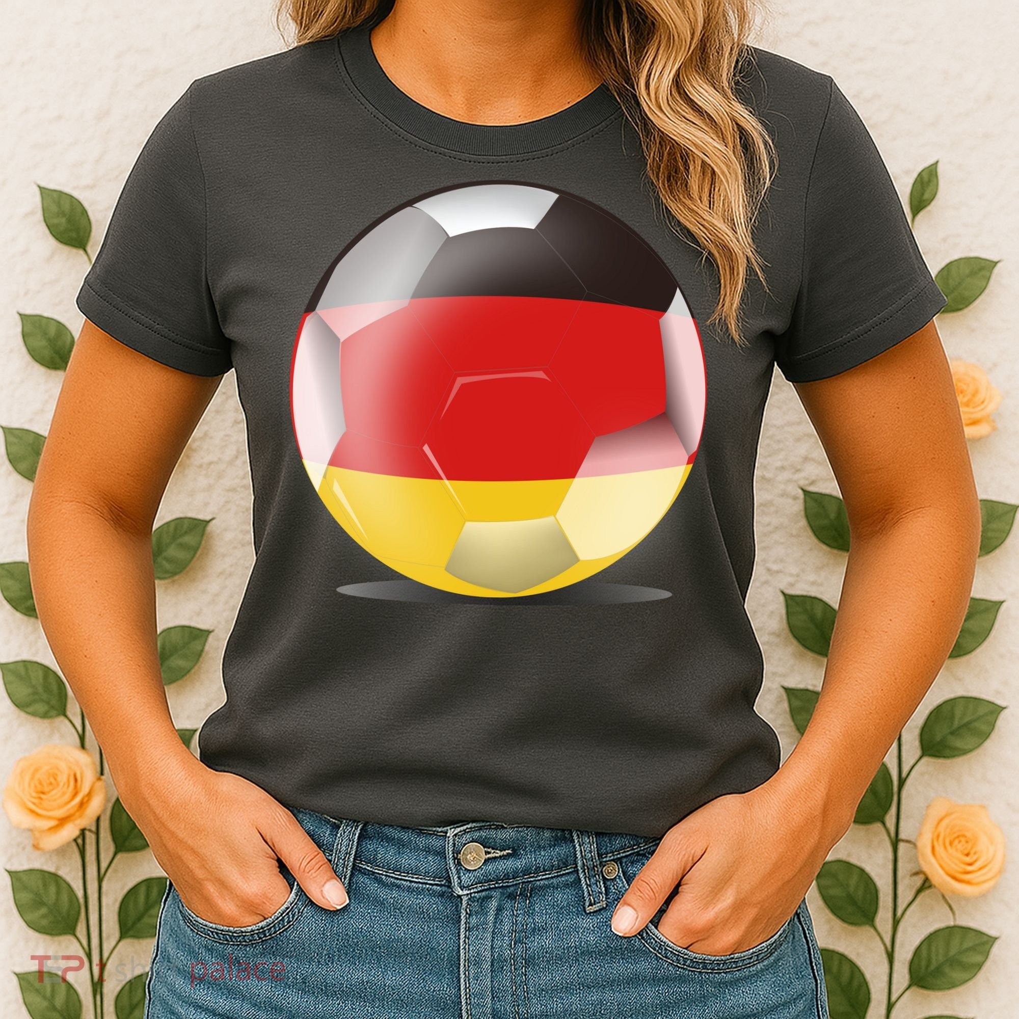 Soccer Ball Country Flag Germany Women's T-Shirt