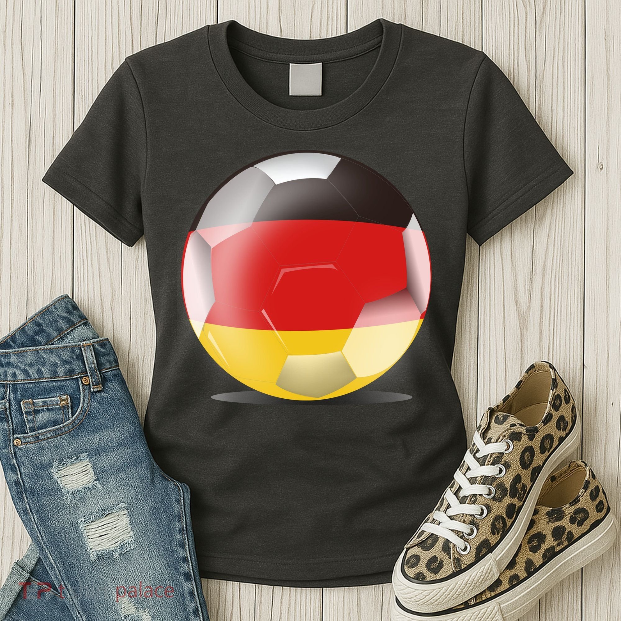 Soccer Ball Country Flag Germany Women's T-Shirt
