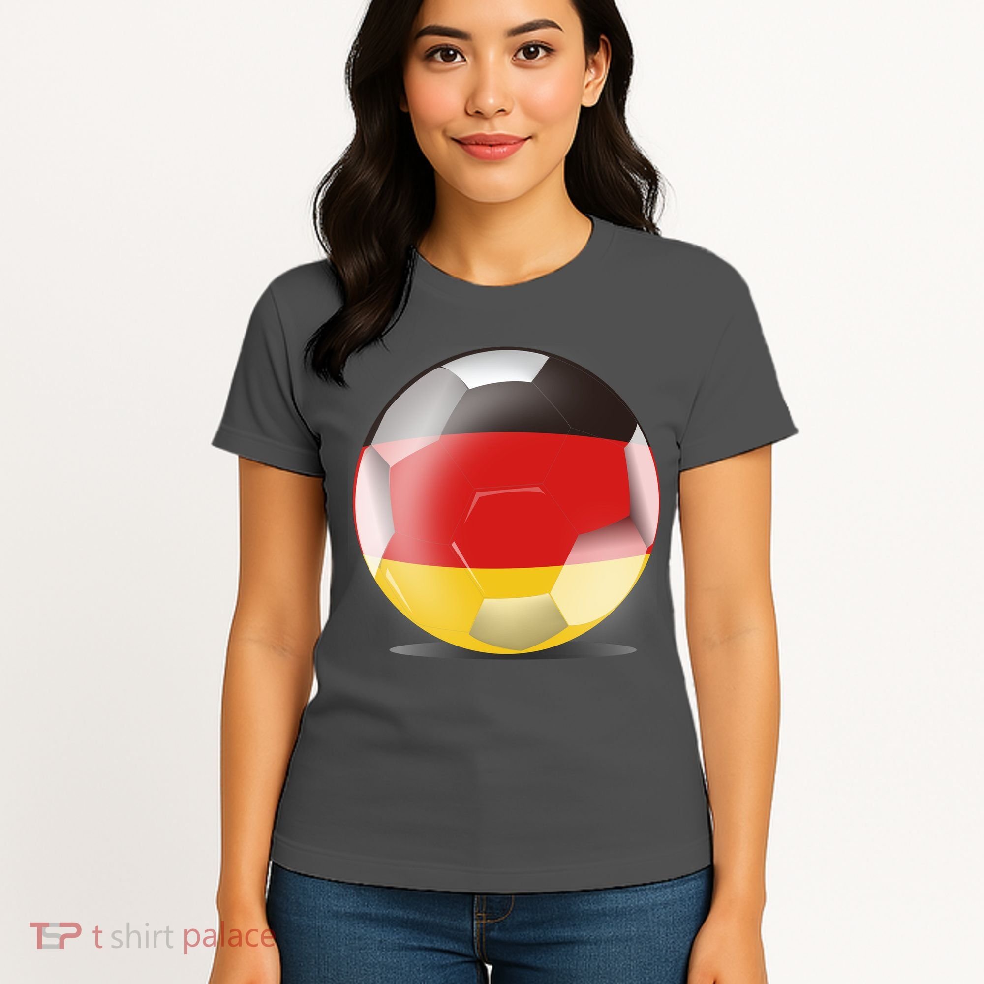 Soccer Ball Country Flag Germany Women's T-Shirt