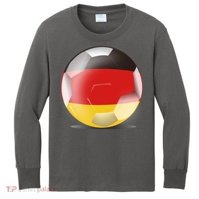 Soccer Ball Country Flag Germany Kids Long Sleeve Shirt