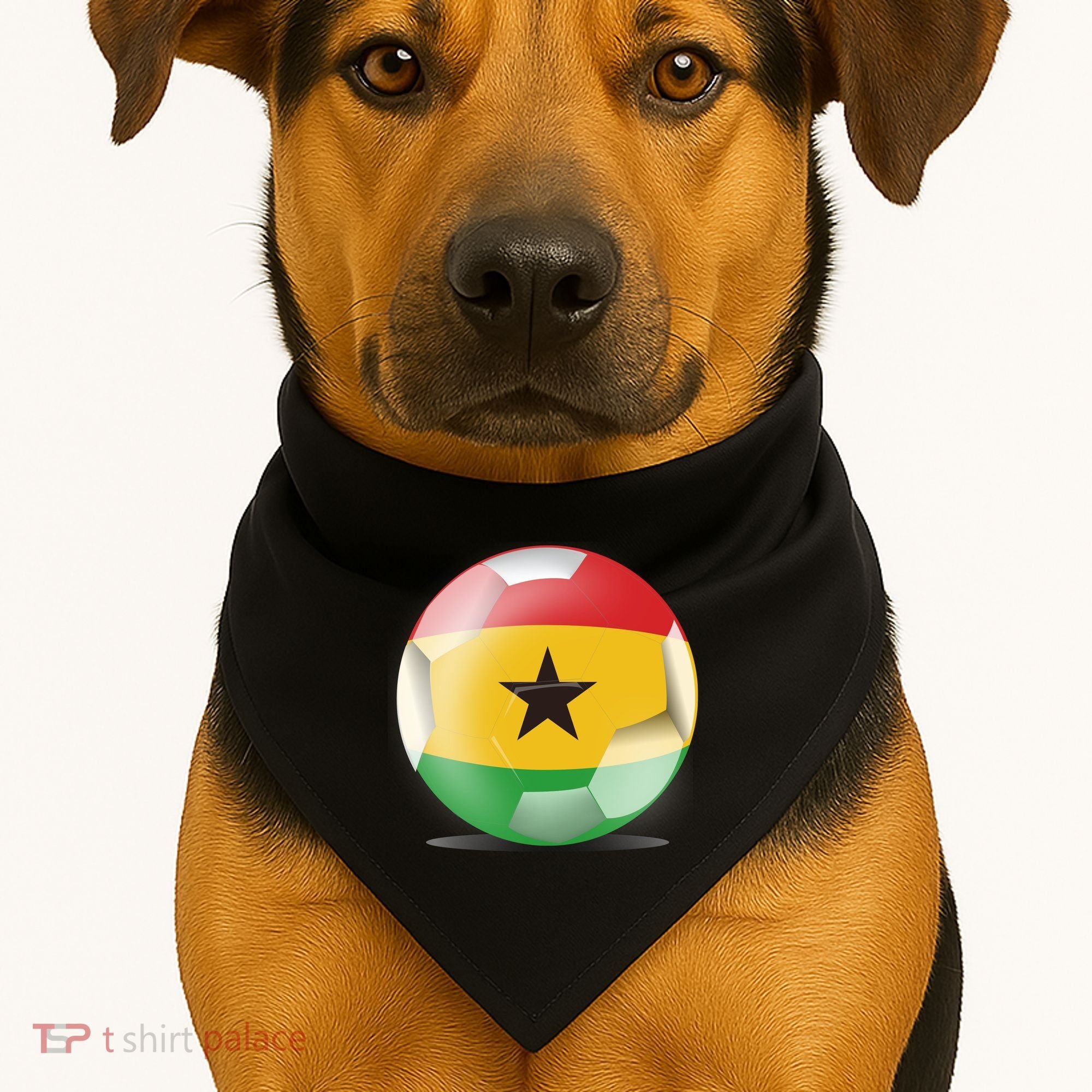 Soccer Ball Country Flag Ghana USA-Made Doggie Bandana