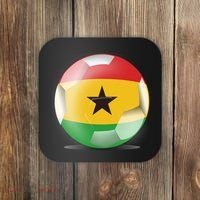 Soccer Ball Country Flag Ghana Coaster thumb 0