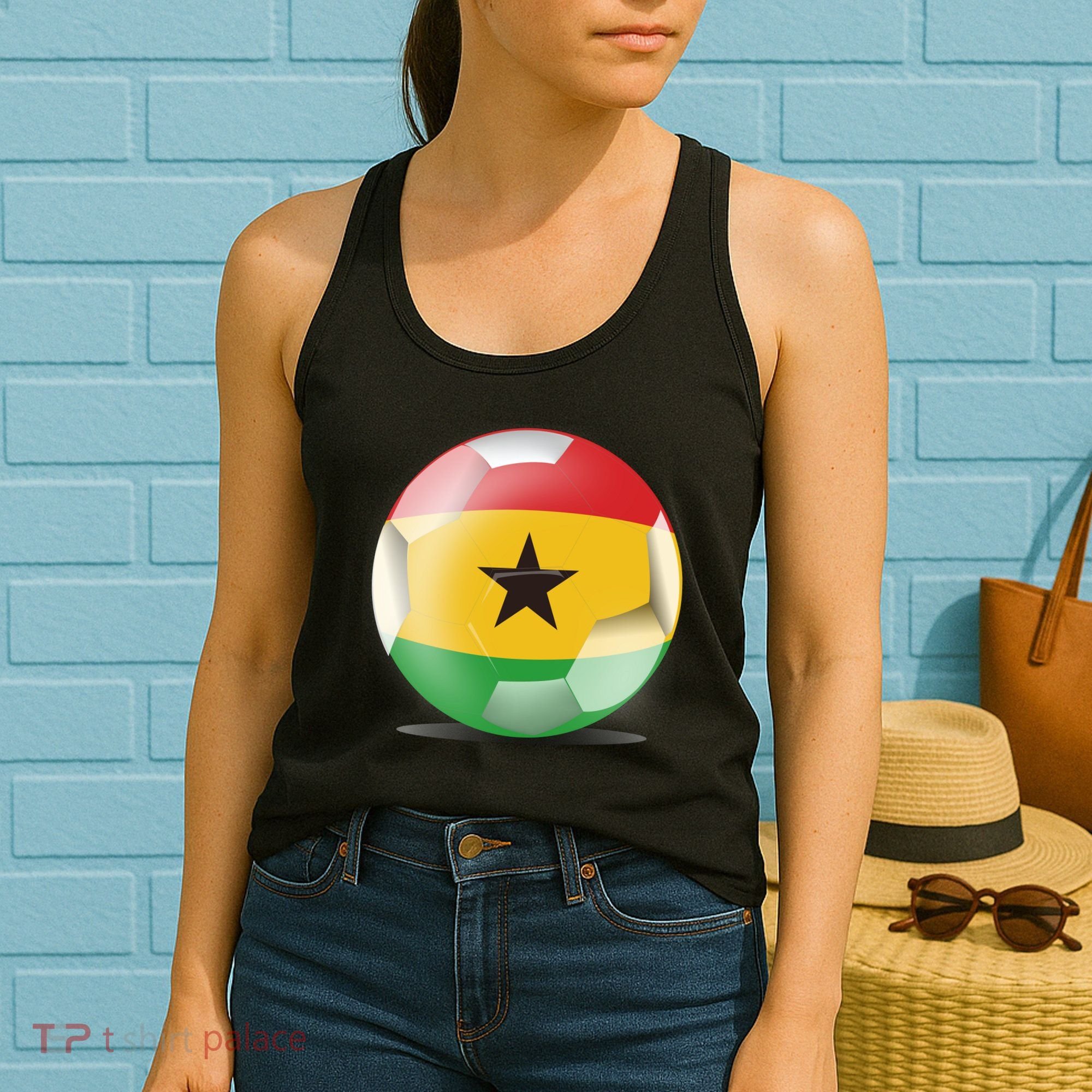 Soccer Ball Country Flag Ghana Women's Tank Top