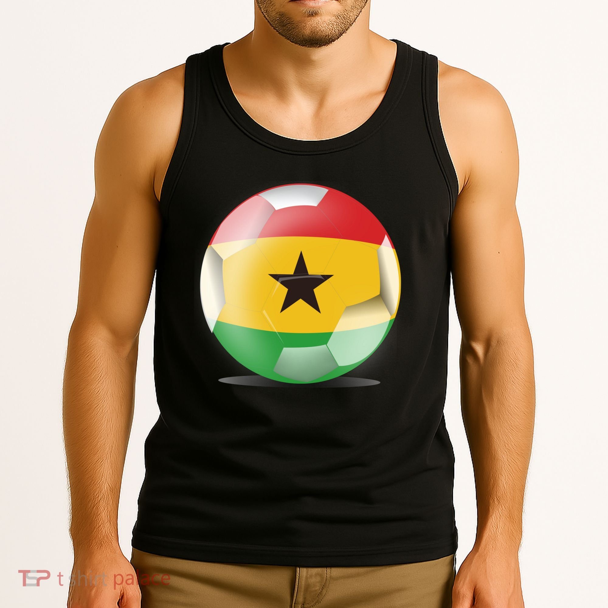 Soccer Ball Country Flag Ghana Tank Top