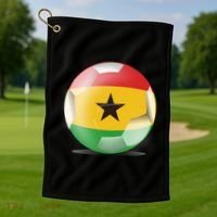 Soccer Ball Country Flag Ghana Golf Towel thumb 1