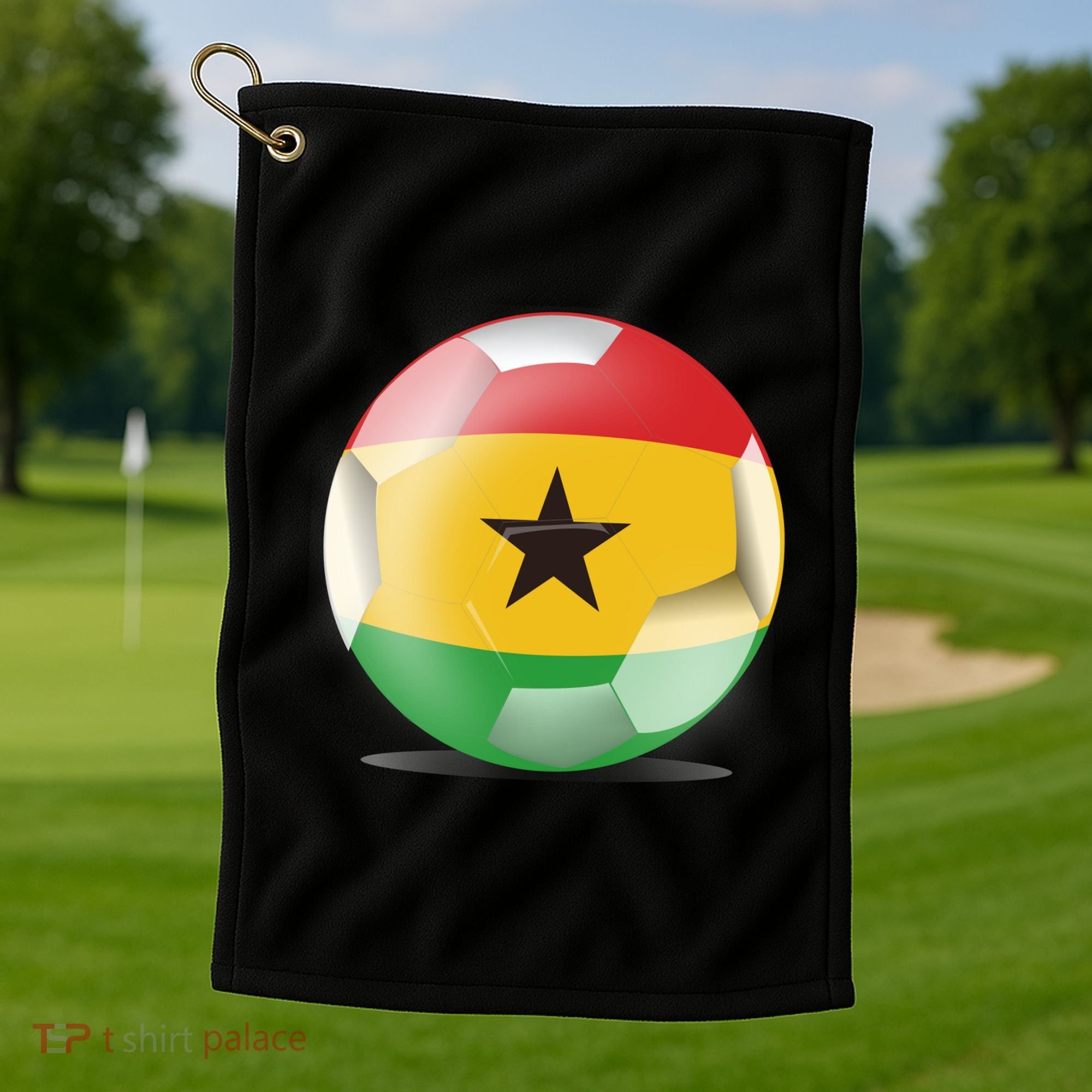 Soccer Ball Country Flag Ghana Golf Towel