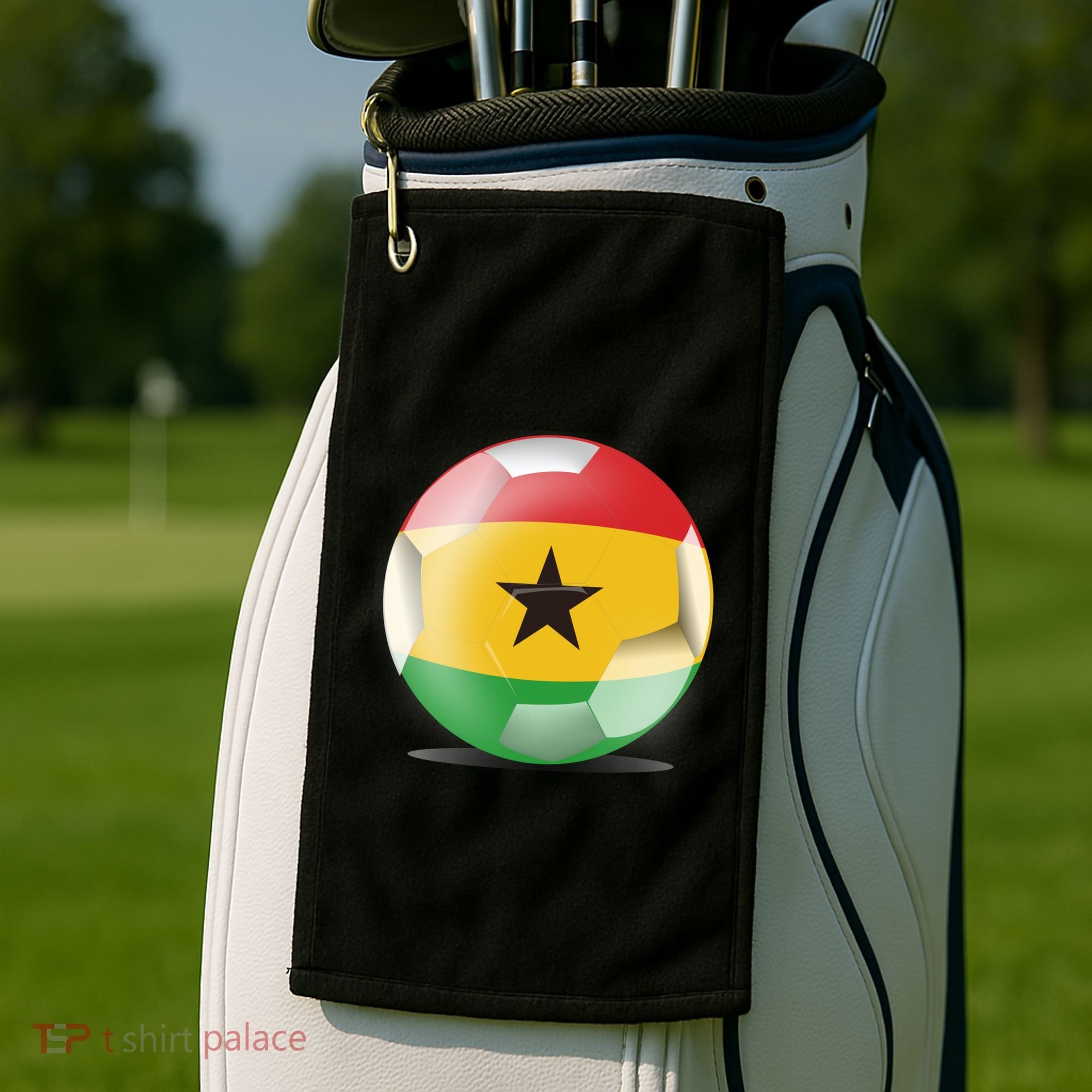 Soccer Ball Country Flag Ghana Golf Towel