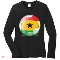 Soccer Ball Country Flag Ghana Women's Long Sleeve Shirt thumb 0