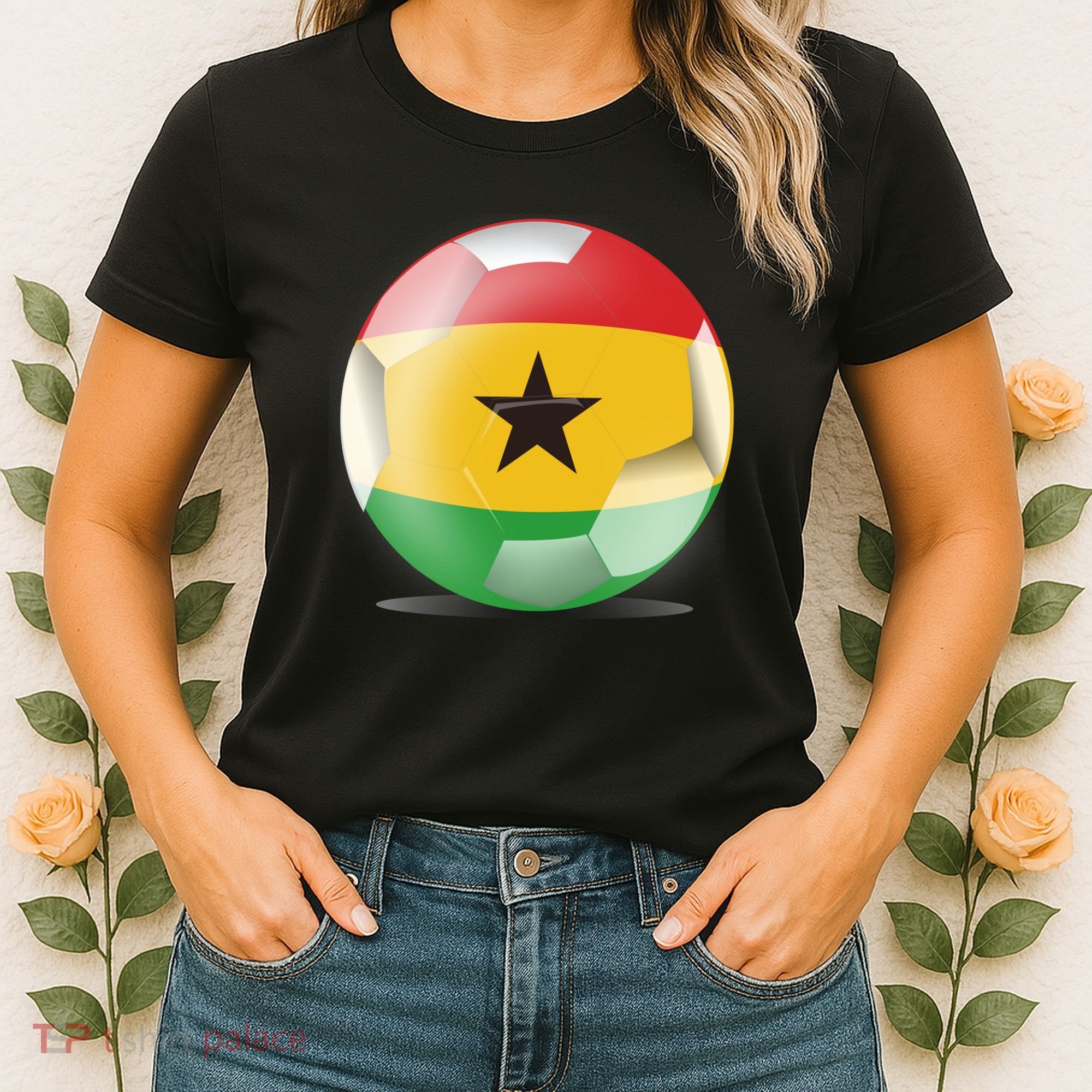 Soccer Ball Country Flag Ghana Women's T-Shirt