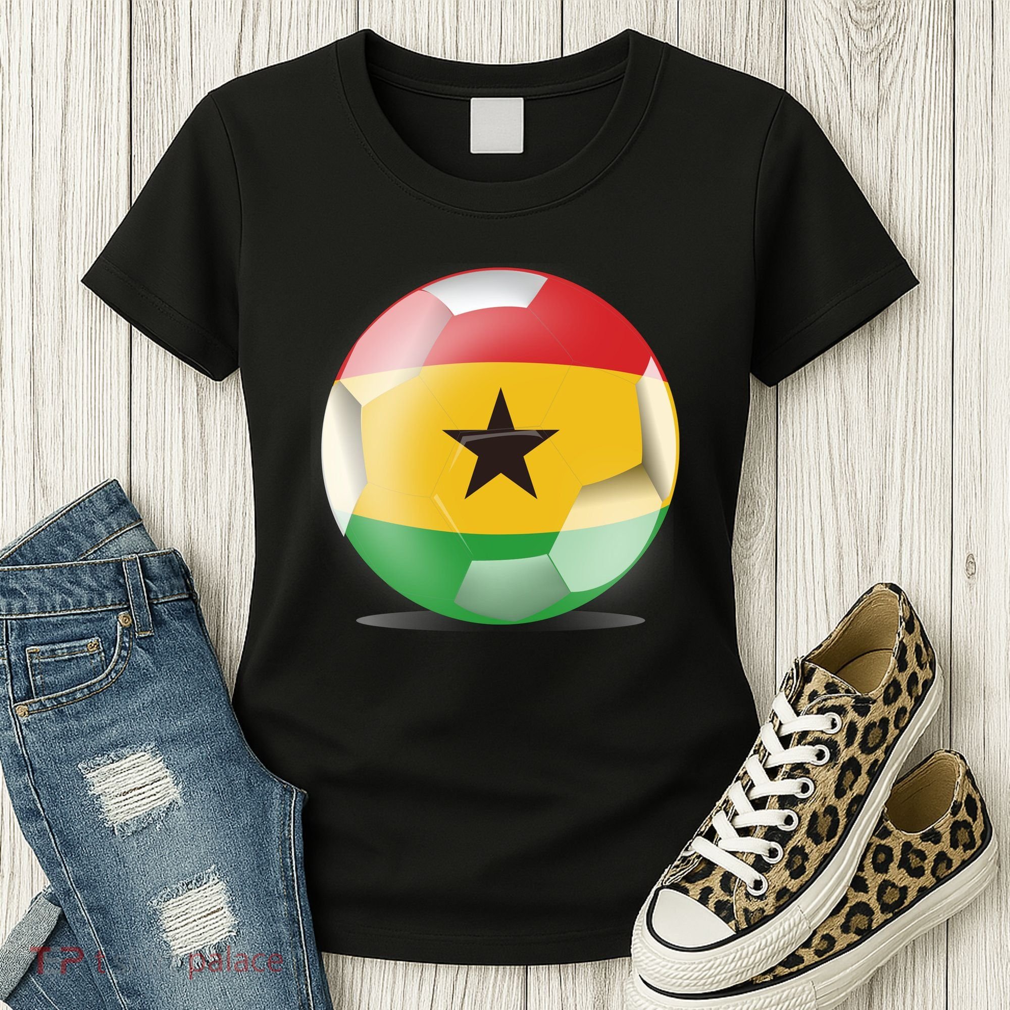 Soccer Ball Country Flag Ghana Women's T-Shirt