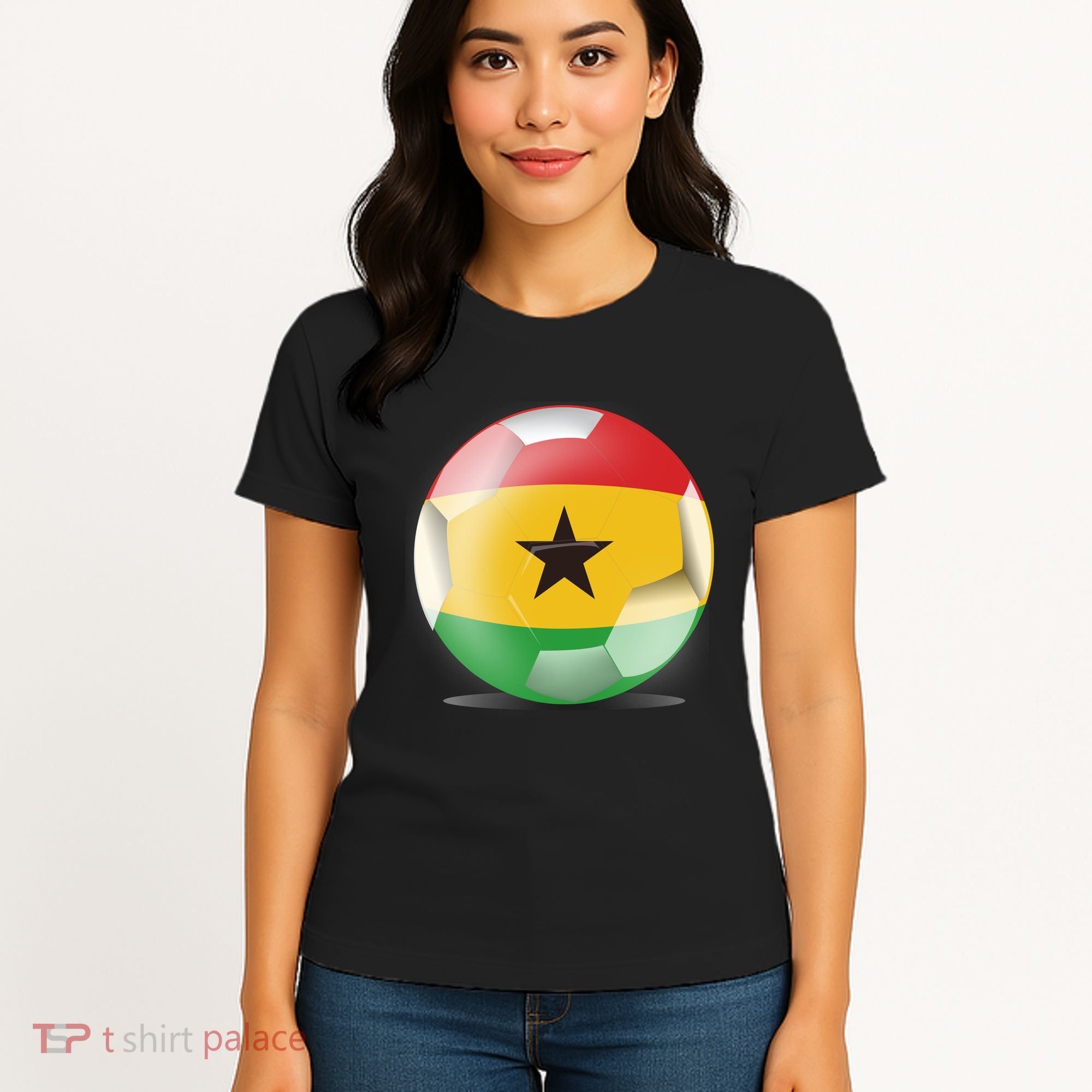 Soccer Ball Country Flag Ghana Women's T-Shirt