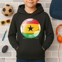 Soccer Ball Country Flag Ghana Kids Hoodie thumb 2