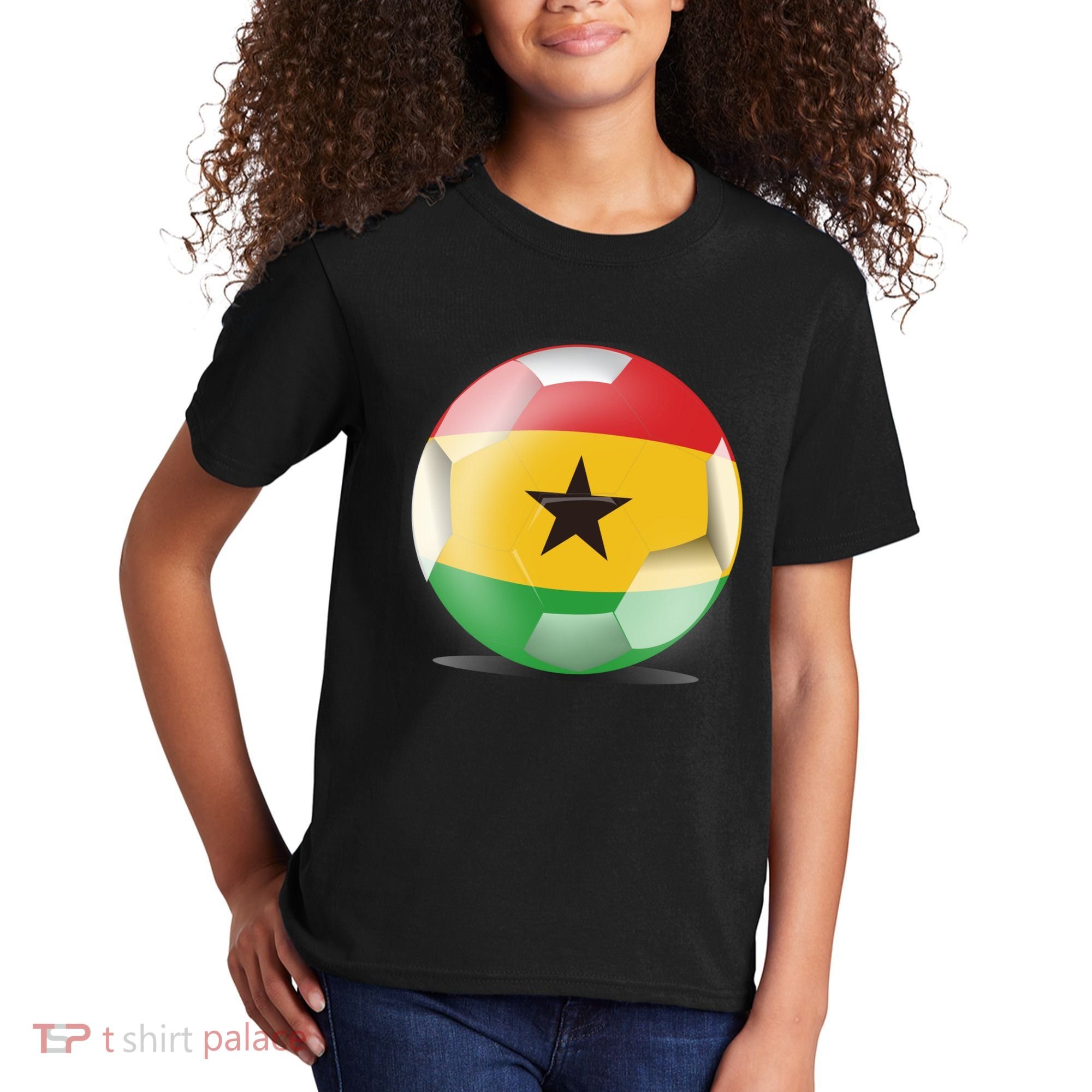 Soccer Ball Country Flag Ghana Kids T-Shirt