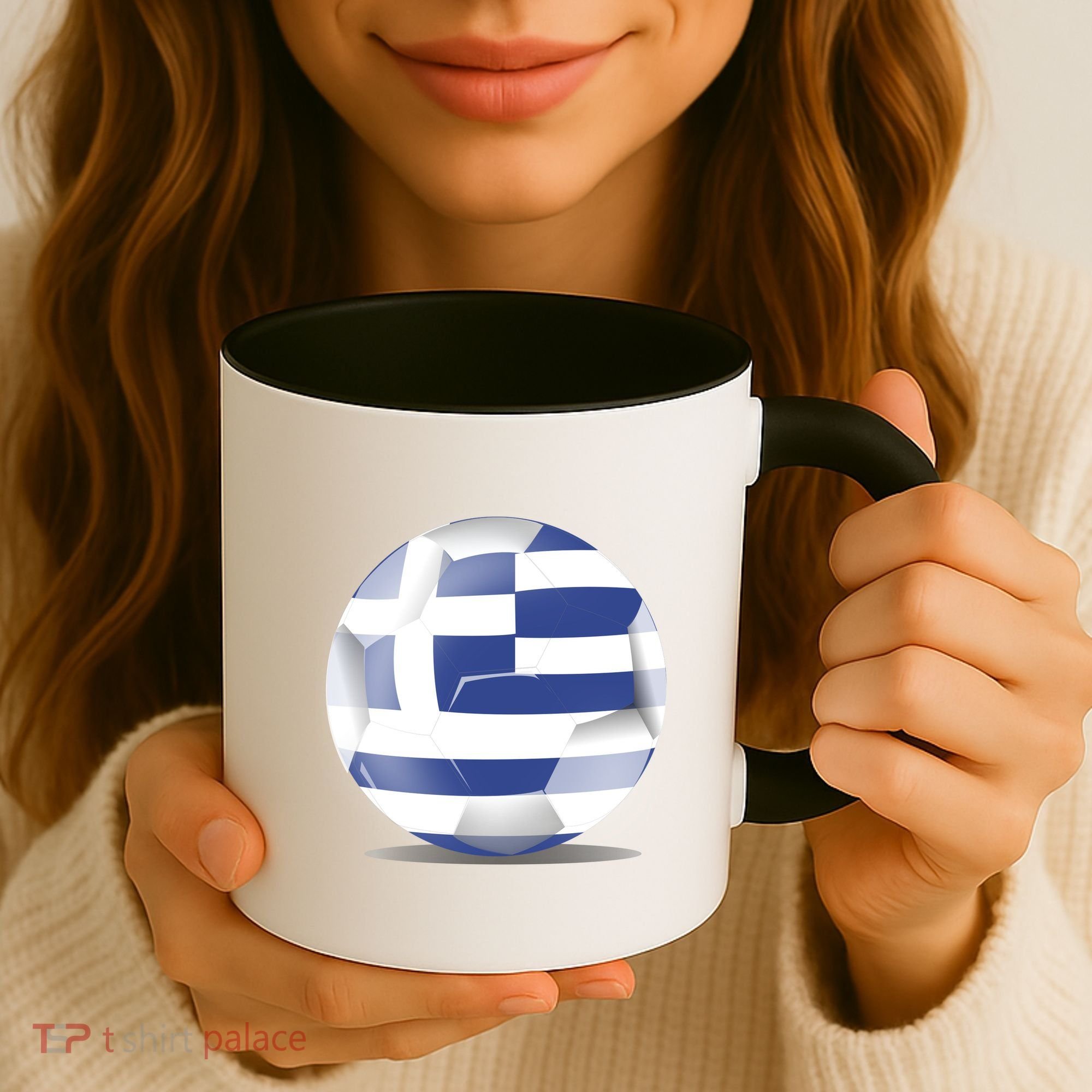 Soccer Ball Country Flag Greece Coffee Mug