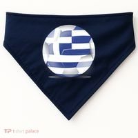 Soccer Ball Country Flag Greece USA-Made Doggie Bandana thumb 0