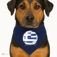 Soccer Ball Country Flag Greece USA-Made Doggie Bandana thumb 1