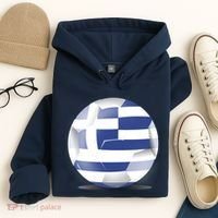 Soccer Ball Country Flag Greece Hoodie thumb 4