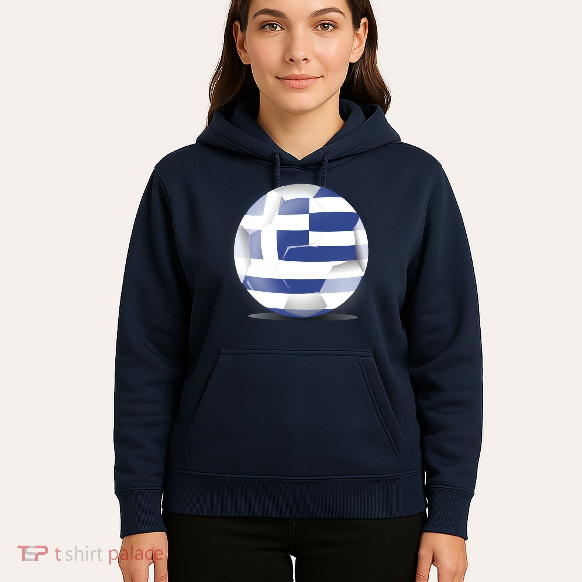 Soccer Ball Country Flag Greece Hoodie