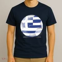 Soccer Ball Country Flag Greece T-Shirt thumb 3