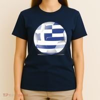 Soccer Ball Country Flag Greece T-Shirt thumb 4