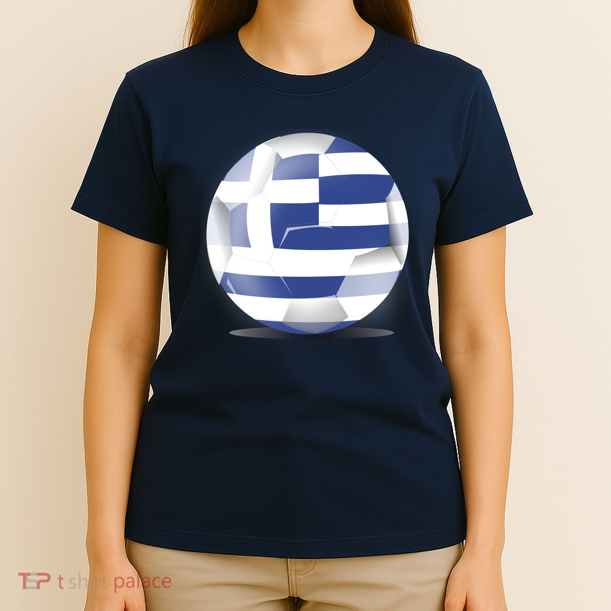 Soccer Ball Country Flag Greece T-Shirt