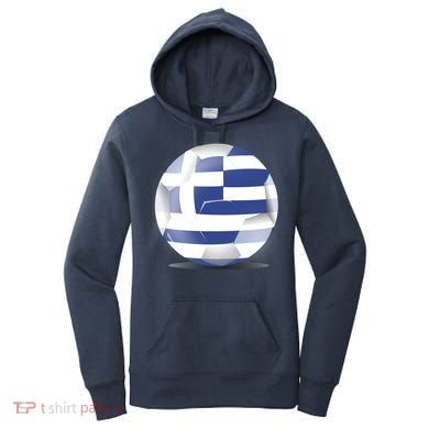 Soccer Ball Country Flag Greece Women's Hoodie